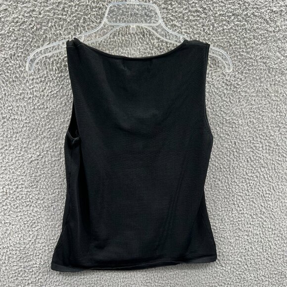 August Silk Knits Womens Top Small Black Embellished‎ Sleeveless Pullover Shirt - Picture 2 of 8